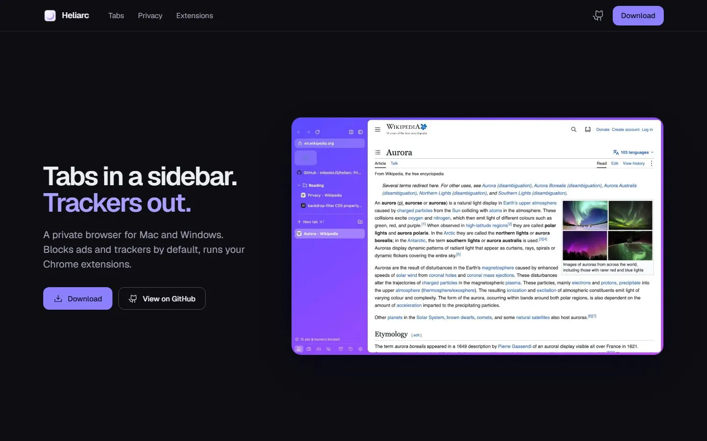 Screenshot of Heliarc